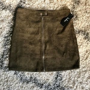 LuLus Green/brown suede skirt!